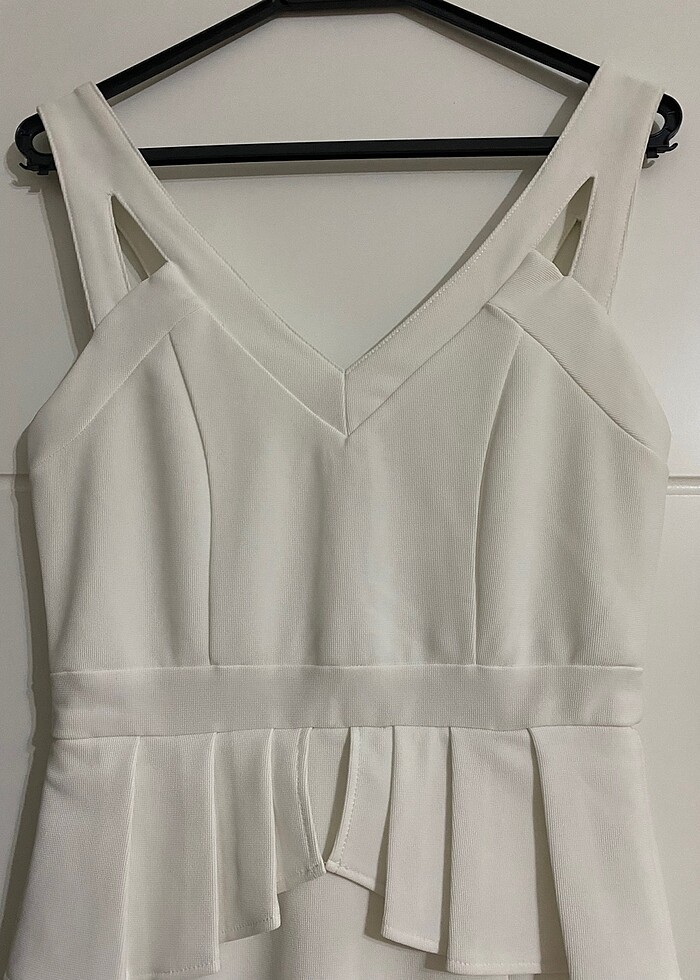 Beyaz Mini Elbise - Görsel 2