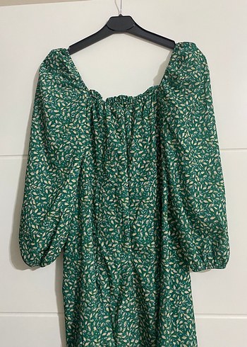 Uzun Yeşil Bohem Salaş Elbise - Görsel 5