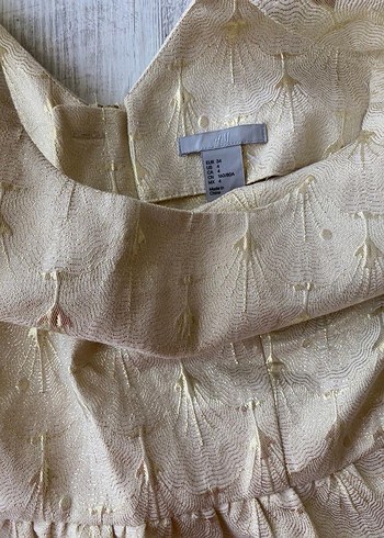 Kısa Bej Dantel İşlemeli Kadın Ofis Elbisesi - Görsel 6