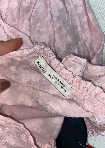 Pembe Nakışlı Fırfırlı Prenses Bluz - Görsel 7