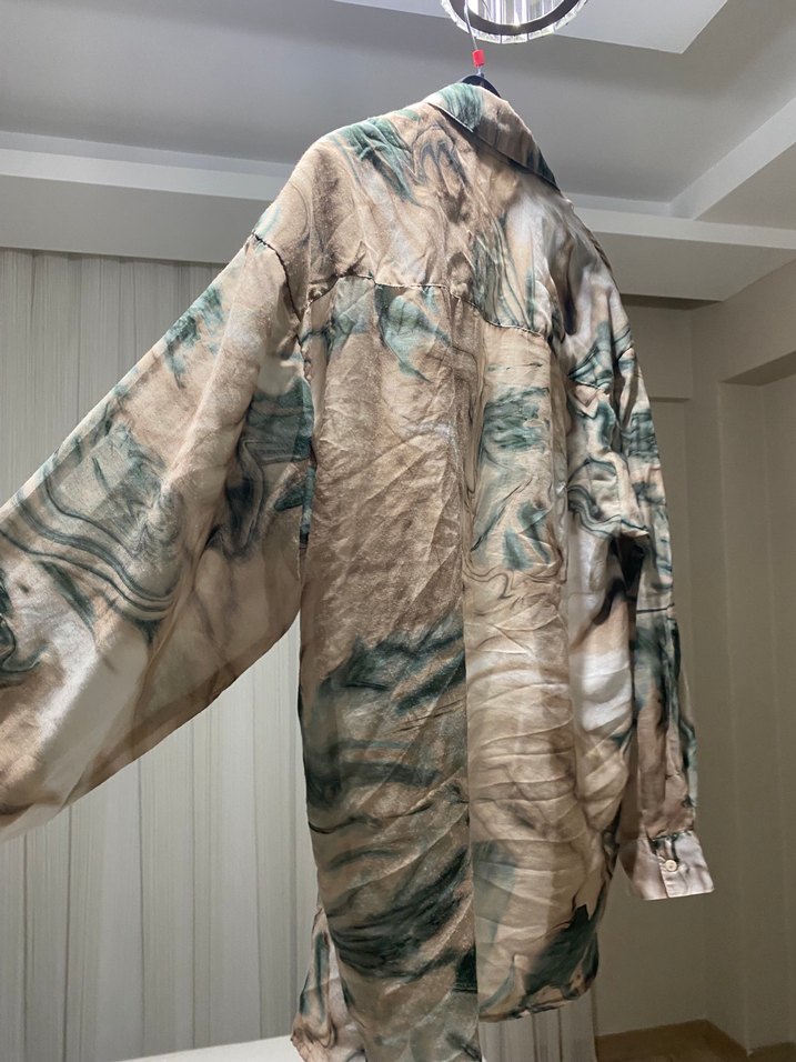 Bej Batik Desenli Gömlek - Görsel 4