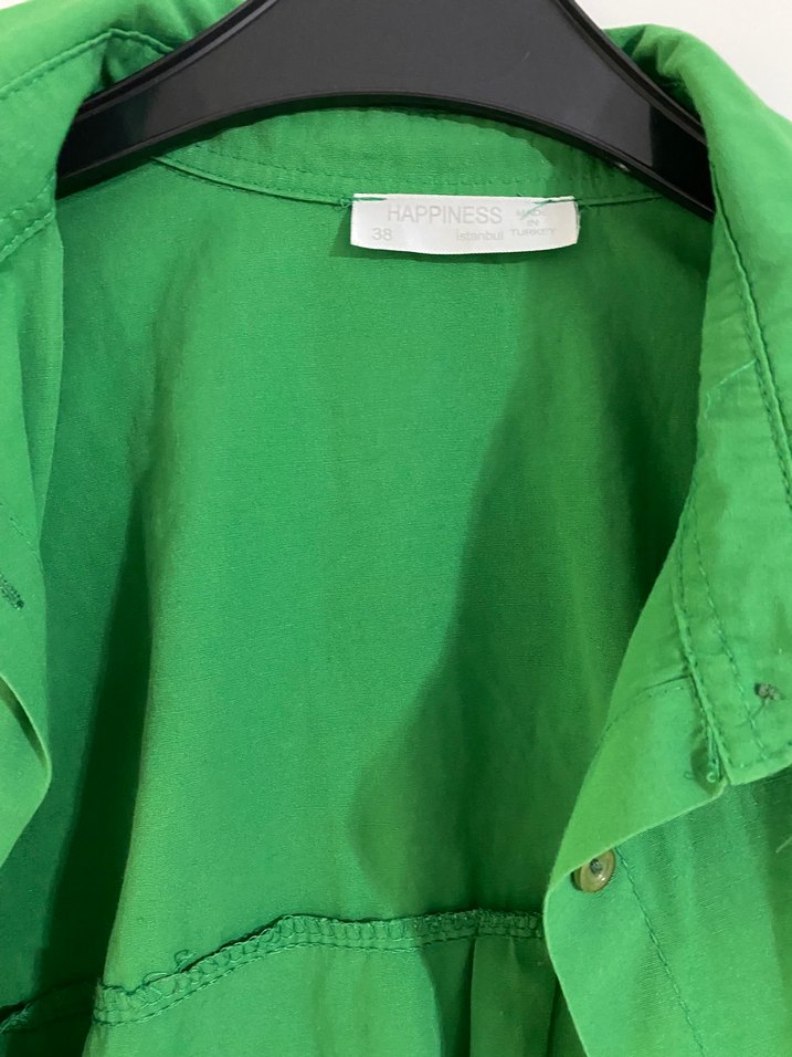 Düğmeli Yeşil Gömlek - Görsel 4