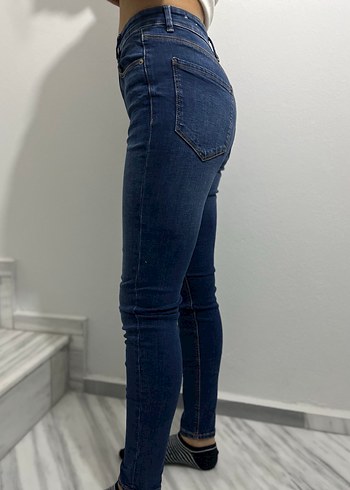 Düğmeli Lacivert Kadın Skinny Jean - Görsel 2