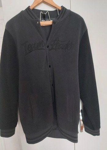 Düğmeli Siyah Erkek Sweatshirt