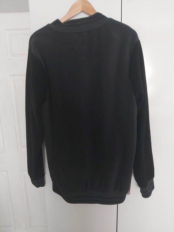 Düğmeli Siyah Erkek Sweatshirt - Görsel 2