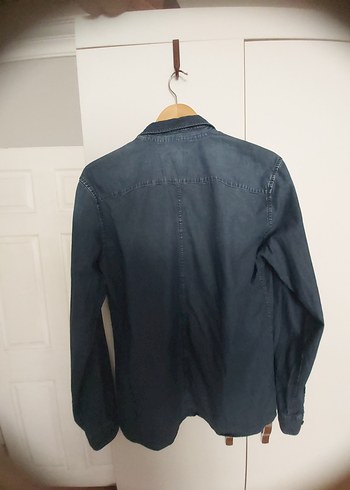Mavi Düğmeli Mavi Denim erkek Gömlek