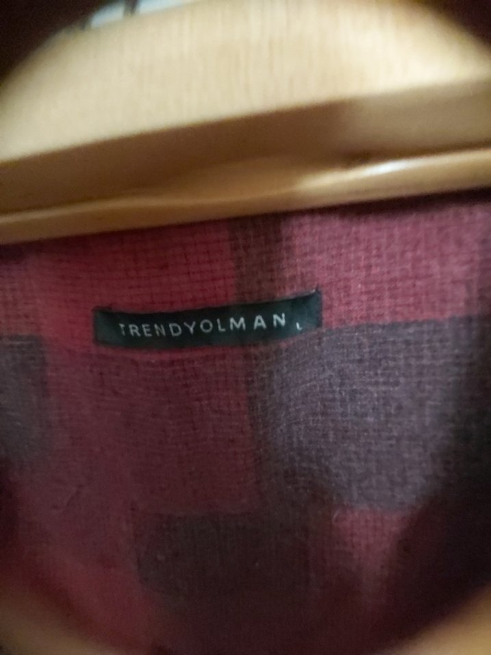 Bordo Düğmeli Uzun Kollu erkek Gömlek - Görsel 3