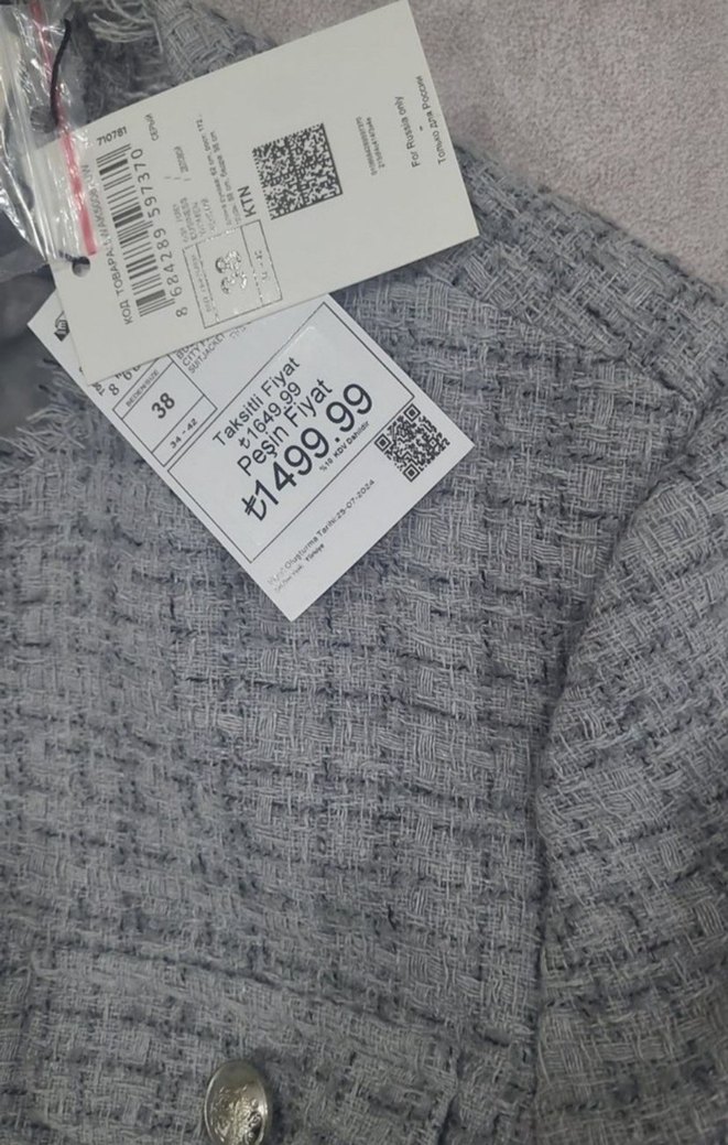 Düğmeli Gri Kadın Mini Ceket - Görsel 3