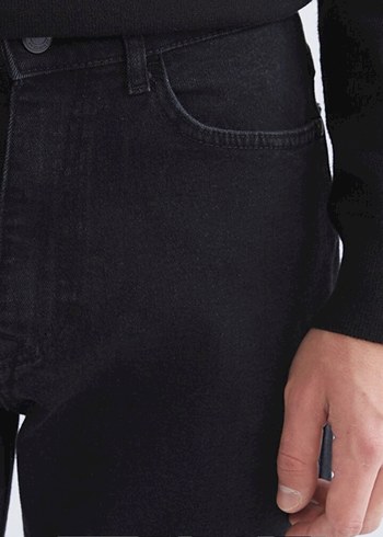 Erkek Siyah Regular Fit Denim Pantolon - Görsel 2