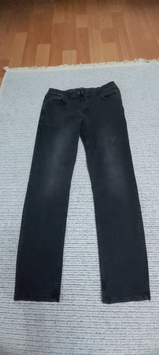 Erkek Siyah Regular Fit Denim Pantolon - Görsel 4