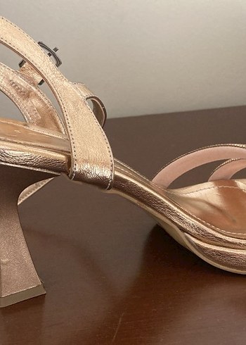 bronz renk abiye ayakkabı - Görsel 3