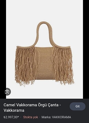  Beden camel Renk Vakkorama El Örgüsü Çanta