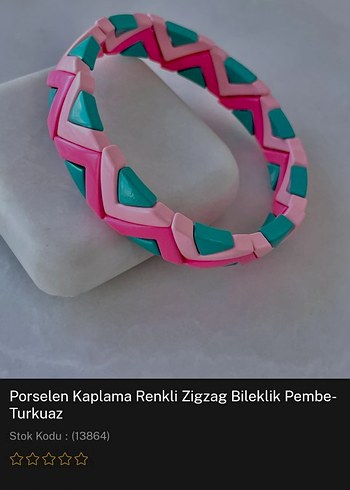 Elastik Porselen Kaplama Zigzag Bileklik - Görsel 2