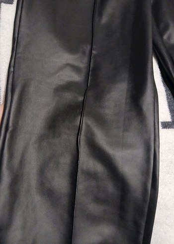 Koton Siyah Suni Deri Bağcıklı Eşofman Altı - Görsel 7