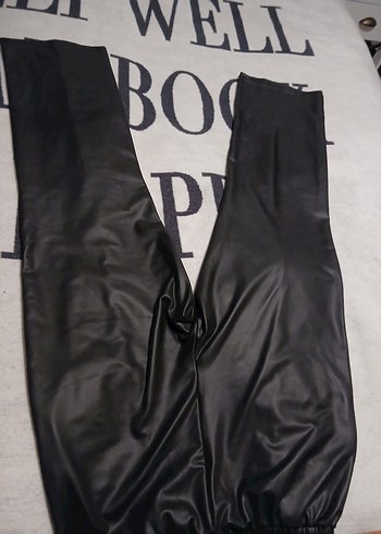 Koton Siyah Suni Deri Bağcıklı Eşofman Altı - Görsel 5