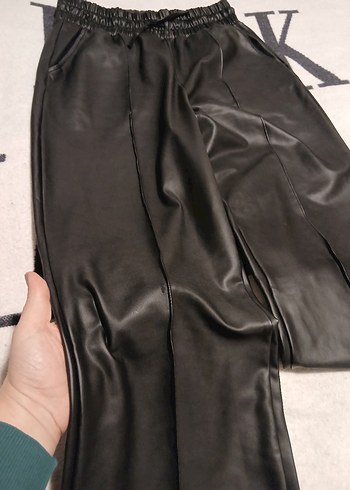 Koton Siyah Suni Deri Bağcıklı Eşofman Altı - Görsel 11