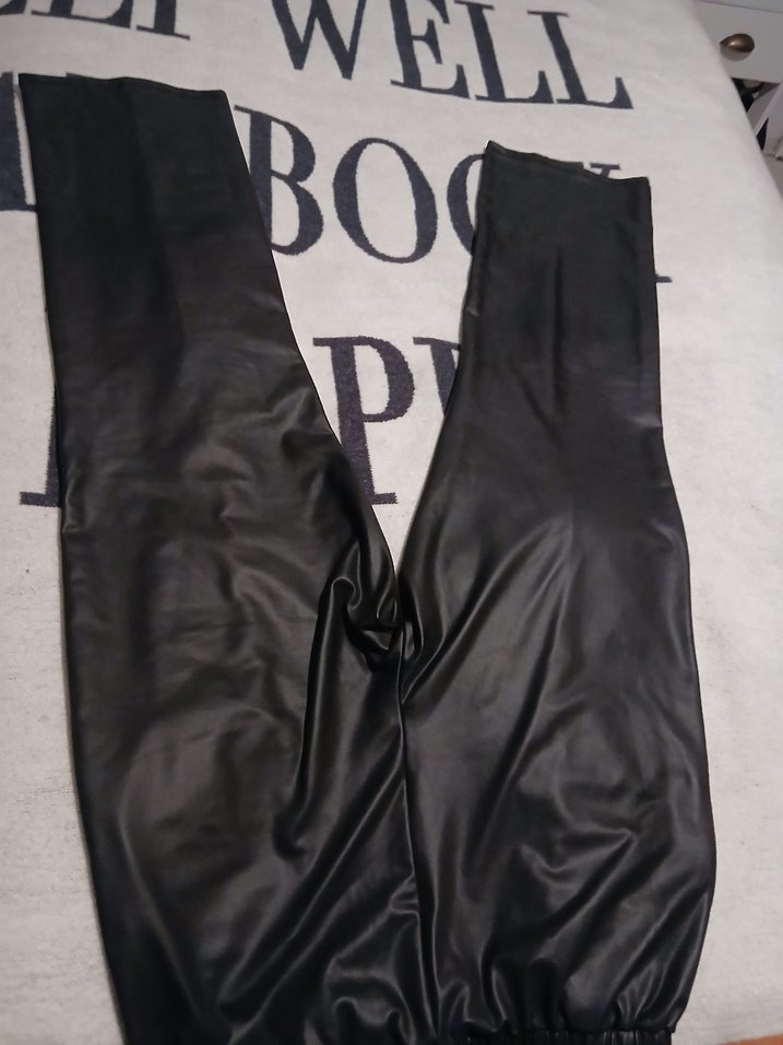 Koton Siyah Suni Deri Bağcıklı Eşofman Altı - Görsel 5