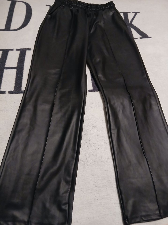 Koton Siyah Suni Deri Bağcıklı Eşofman Altı - Görsel 4