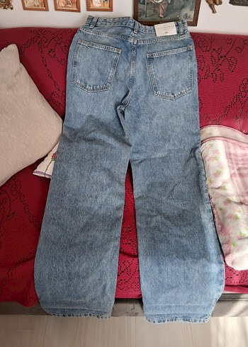 Zara Wide Leg High Rise Slim Fit Kot Pantolon - Görsel 5