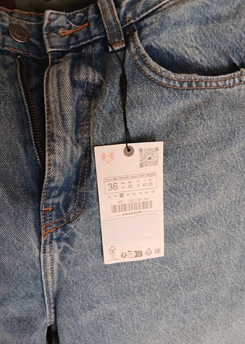 Zara Wide Leg High Rise Slim Fit Kot Pantolon - Görsel 3