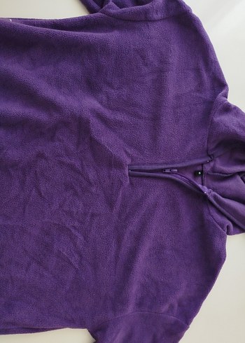 Mor Yarım Fermuarlı kadın Polar Sweatshirt