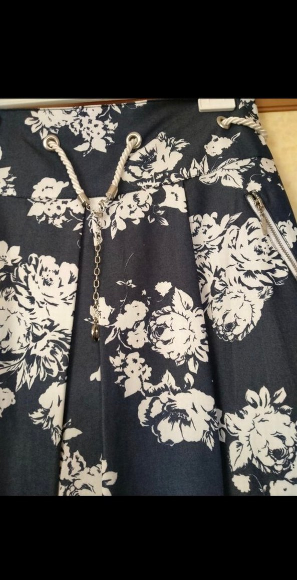 Kadın Lacivert Baskılı Uzun Etek - Görsel 3