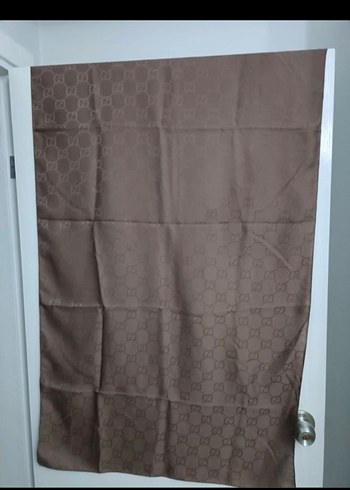 Kadın Kahverengi Drapeli Suni Kumaş Şal - Görsel 3