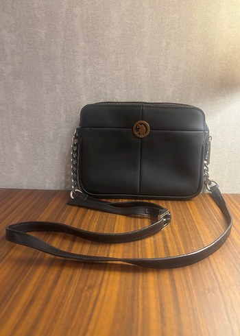 Beden U.S. Polo Assn. Siyah Deri Kadın Çapraz Çanta