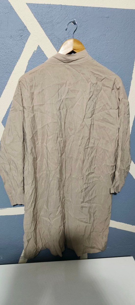 Bej Uzun Kollu Kadın Salaş Robe - Görsel 3