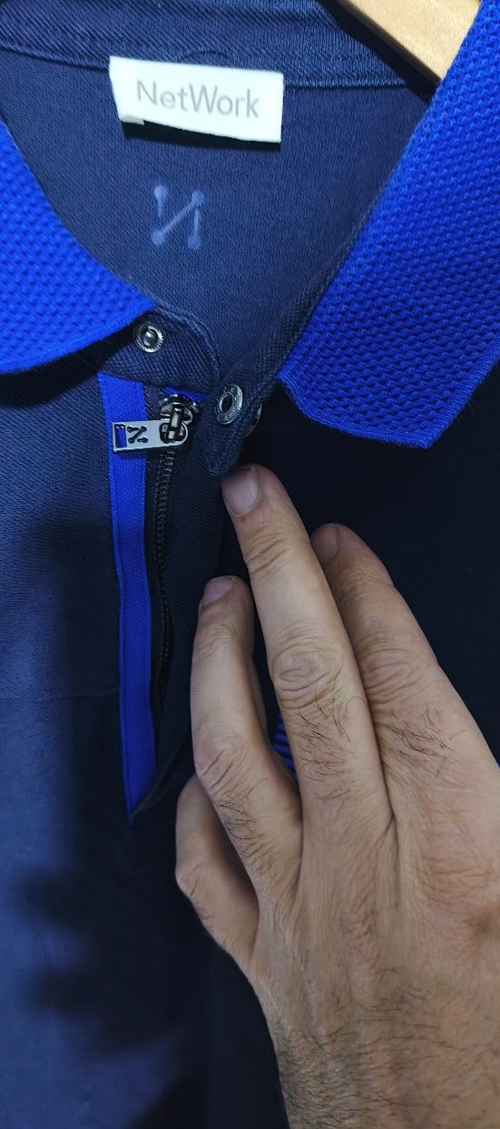 Düğmeli Koyu Mavi Erkek Polo Tişört - Görsel 3