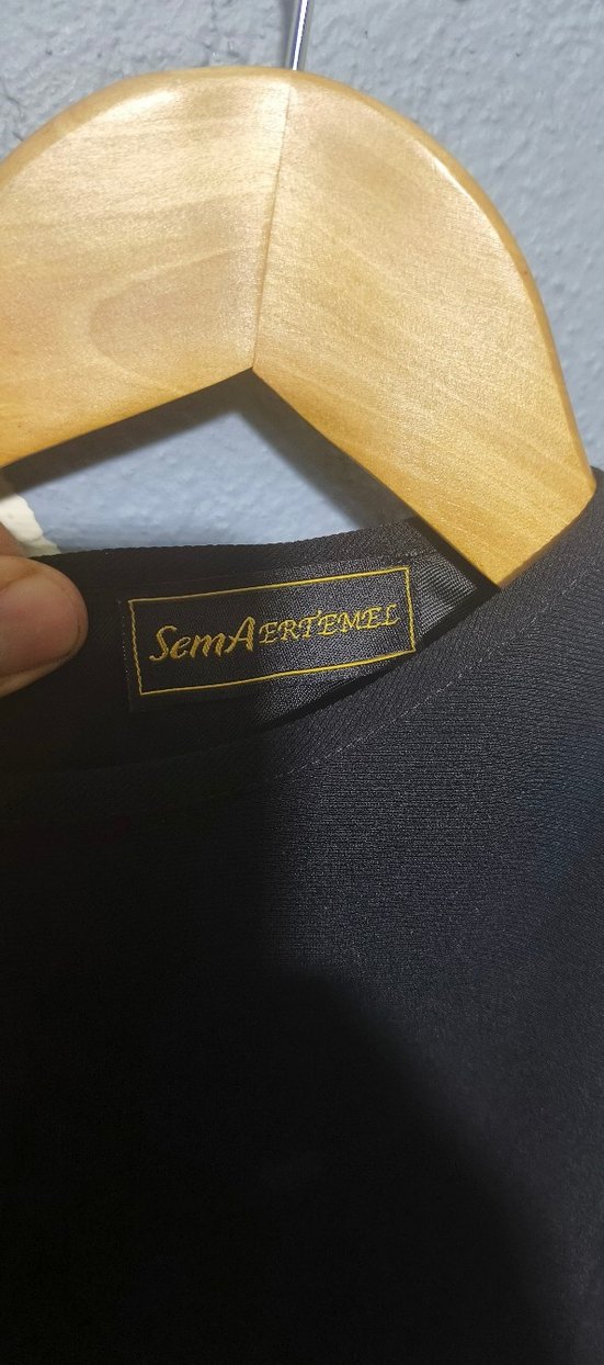 Siyah Uzun Kollu V Yaka Hamile Tunik beden yazmıyor ama 42 gibi - Görsel 3