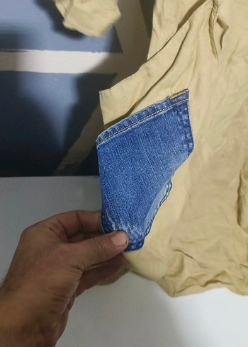 Bej Uzun Kollu Hamile Keten Tunik - Görsel 2