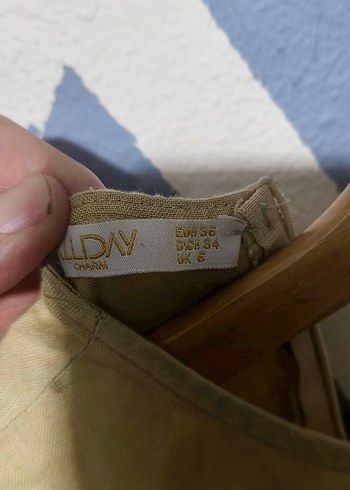 Bej Uzun Kollu Hamile Keten Tunik - Görsel 5