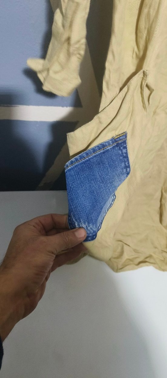 Bej Uzun Kollu Hamile Keten Tunik - Görsel 2