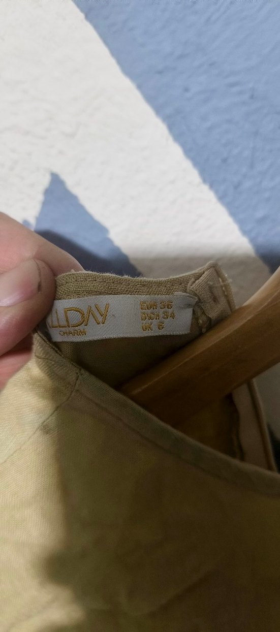 Bej Uzun Kollu Hamile Keten Tunik - Görsel 5