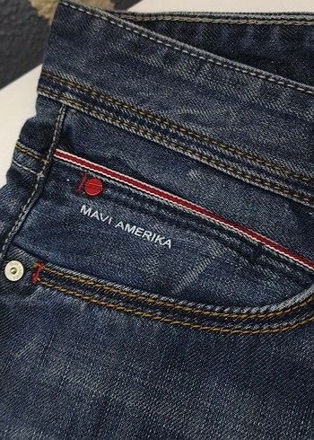 Kadın Mavi Midi Denim Kemerli Pantolon - Görsel 2