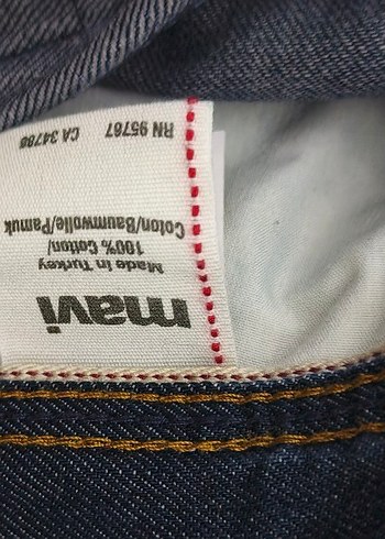 Kadın Mavi Midi Denim Kemerli Pantolon - Görsel 4