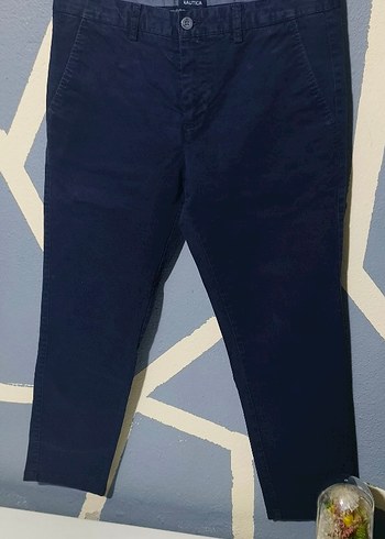 Erkek Lacivert Düğmeli Denim Pantolon - Görsel 2