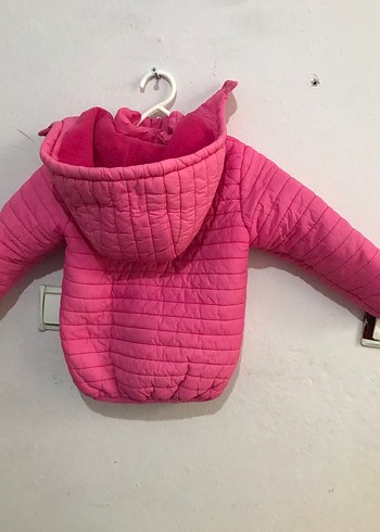 5 Yaş Beden pembe Renk Pembe Fermuarlı Kız Çocuk Montu