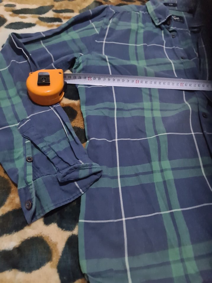 Ekose mavi yeşil erkek gömlek mavi marka - Görsel 3