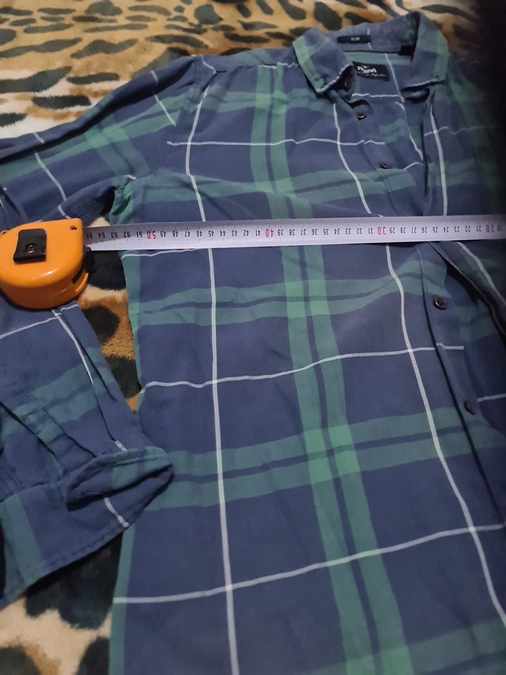 Ekose mavi yeşil erkek gömlek mavi marka - Görsel 2