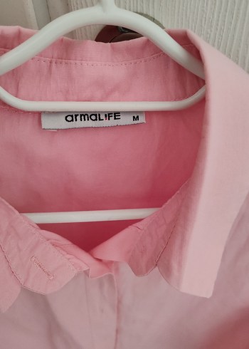 Pembe crop Gömlek - Görsel 4