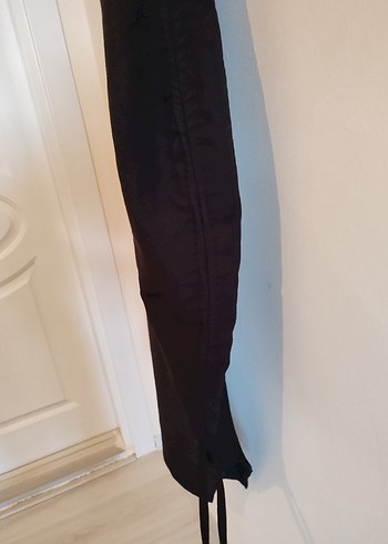 Siyah Drapeli Midi  Elbise - Görsel 4