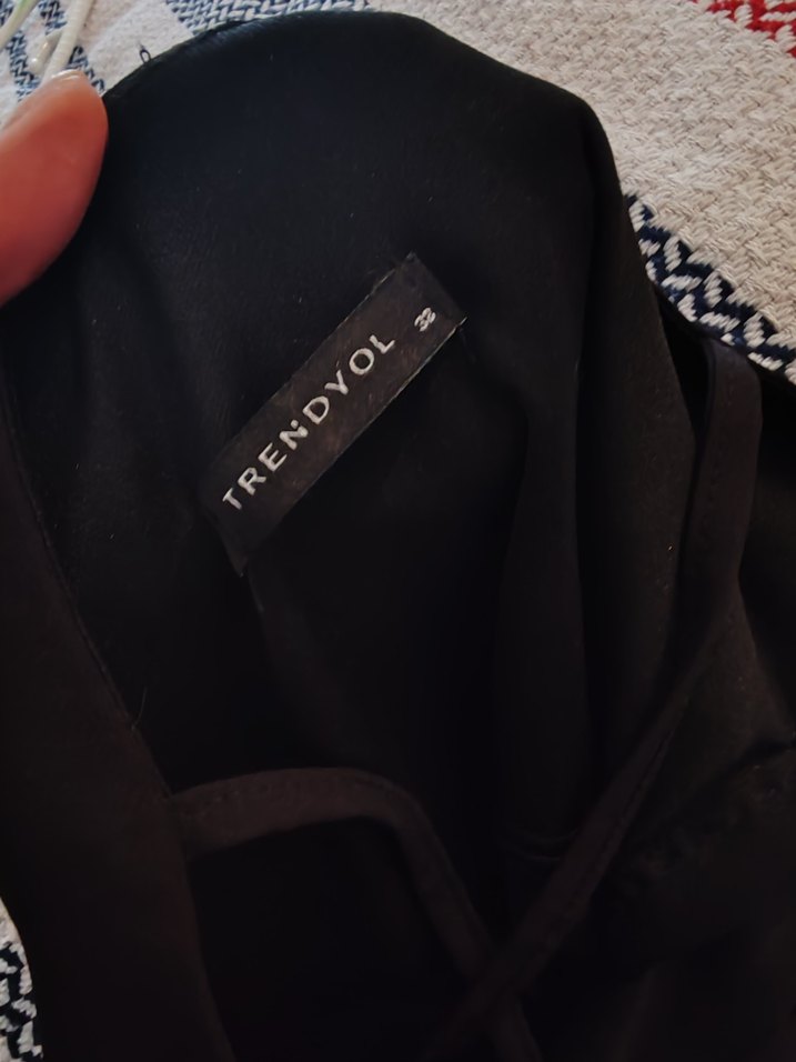 Siyah Drapeli Midi  Elbise - Görsel 2