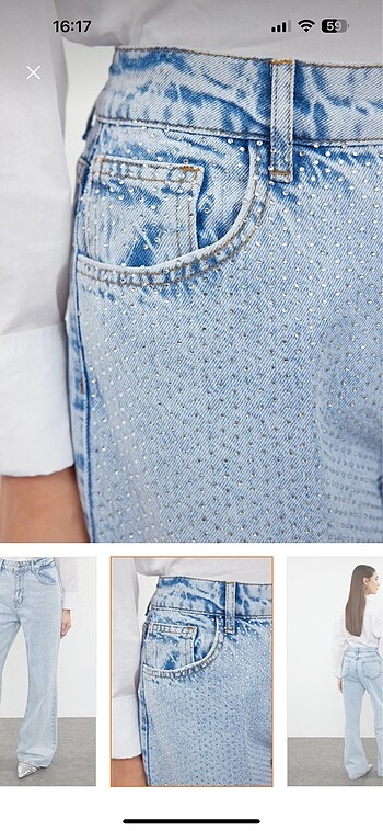 Zara taşlı jean