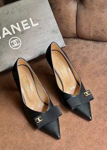 Siyah Tokalı Chanel Stiletto Topuklu Kadın Ayakkabı - Görsel 3