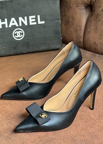 Siyah Tokalı Chanel Stiletto Topuklu Kadın Ayakkabı - Görsel 2