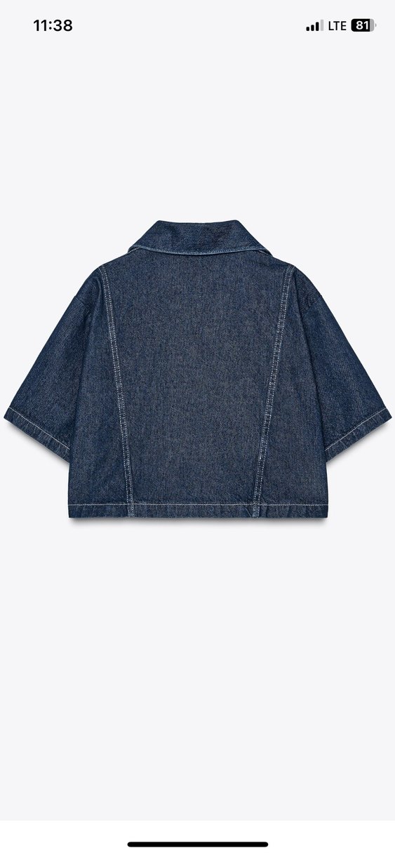 Lacivert Mini Denim gömlek - Görsel 2