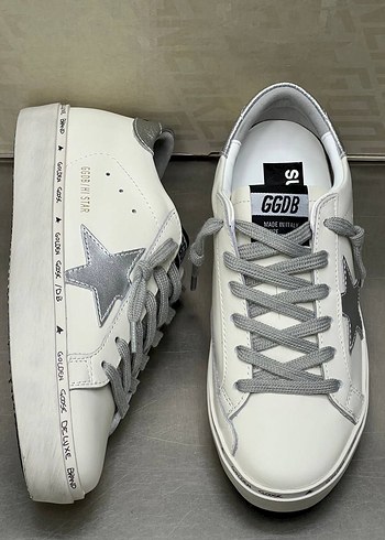 Gri Detaylı Beyaz Platform golden goose - Görsel 4