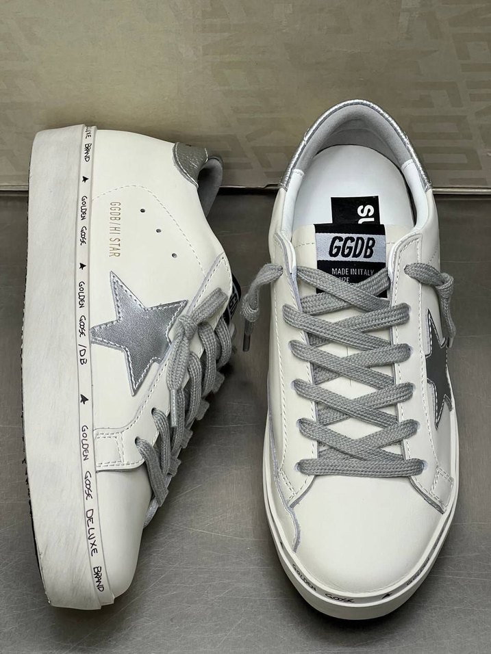 Gri Detaylı Beyaz Platform golden goose - Görsel 4